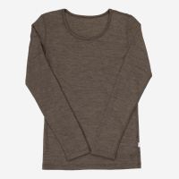 Damen Shirt Wolle/Seide braun meliert