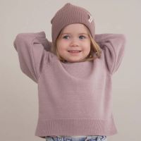 Pullover mit Puffärmeln Kaschmir altrose