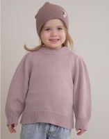 Pullover mit Puffärmeln Kaschmir altrose