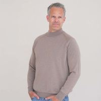Unisex Sweater mit Stehkragen Merinowolle