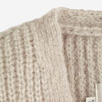 Damen Grobstrick-Weste mit Bändchen beige