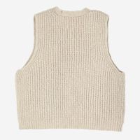 Damen Grobstrick-Weste mit Bändchen beige