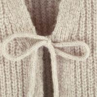 Damen Grobstrick-Weste mit Bändchen beige