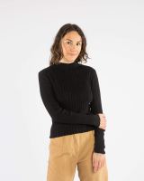 Damen Rib Longsleeve Baumwolle