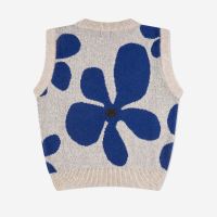 Damen Pullunder Flower Lammwolle/Baumwolle