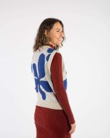 Damen Pullunder Flower Lammwolle/Baumwolle