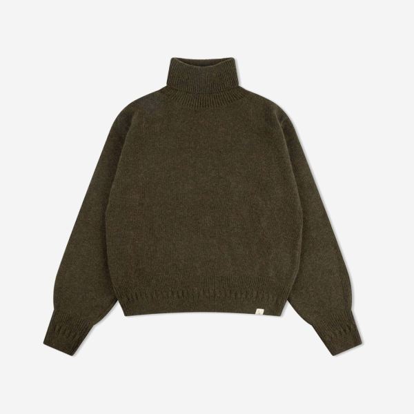 Damen Rollkragenpullover Lammwolle/Baumwolle