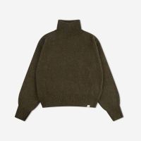 Damen Rollkragenpullover Lammwolle/Baumwolle