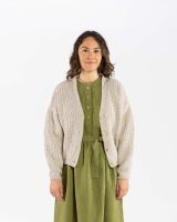Damen Strickjacke Lammwolle/Baumwolle