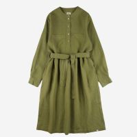 Damen Leinen Kleid mit Gürtel