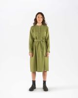 Damen Leinen Kleid mit Gürtel