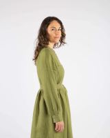 Damen Leinen Kleid mit Gürtel