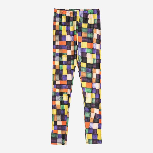 Damen Leggings Baumwolle Rainbow Plaid