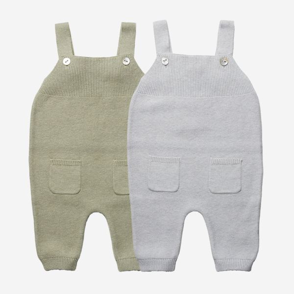Baby Latzhose Krausstrick Baumwolle/Seide