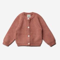 Cardigan Perlfangstrick Merinowolle/Seide