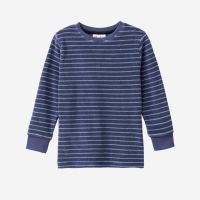 Schlafanzug 2-teilig Frottee Ringel blau