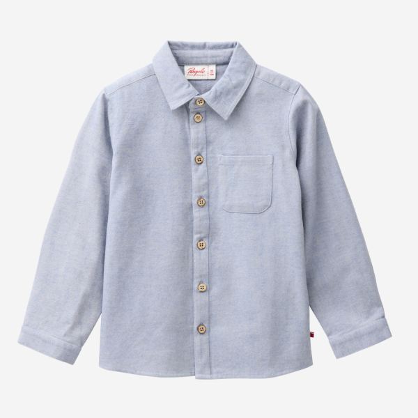 Kinder Flanell Hemd blaugrau melange