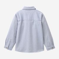 Kinder Flanell Hemd blaugrau melange