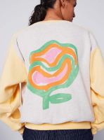 Damen Sweatshirt Relaxed Bio-Baumwolle Flower