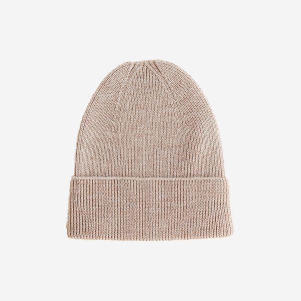 Newborn Beanie Wolle Fonzie sand