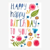 Postkarte „Happy Happy Birthday“