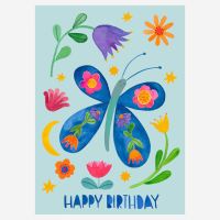 Postkarte „Schmetterling Geburtstag“