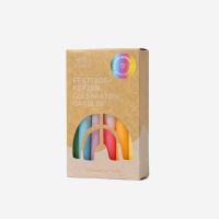 Festtags-Kerzen Dip-Dye Regenbogen 12 Stück