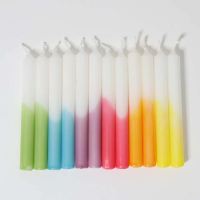 Festtags-Kerzen Dip-Dye Regenbogen 12 Stück