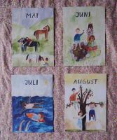 Postkarten Monatskarten-Set (12 Postkarten A6) von Gretas Schwester Juli