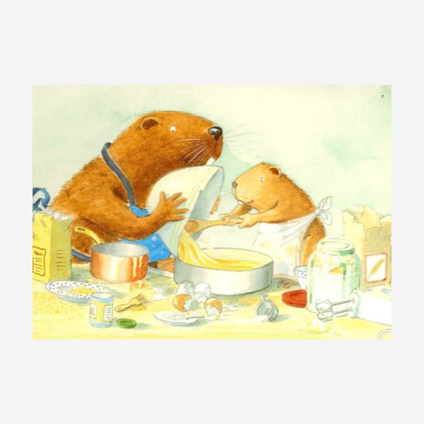 Postkarte „Kasimir backt“