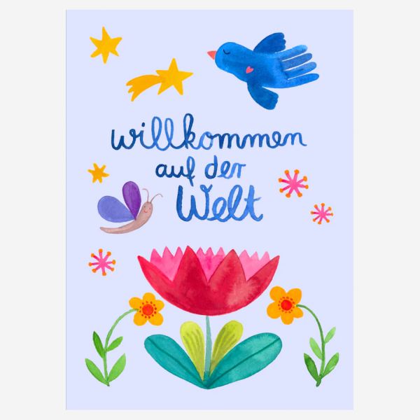 Postkarte "Willkommen auf der Welt"