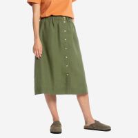 Damen Midi Rock Leinen