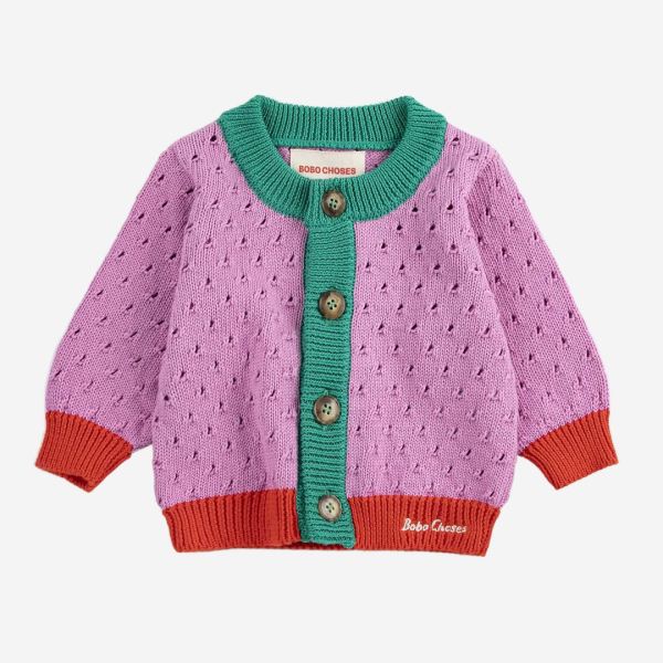 Strickjacke Color Block Bio-Baumwolle 24 Monate