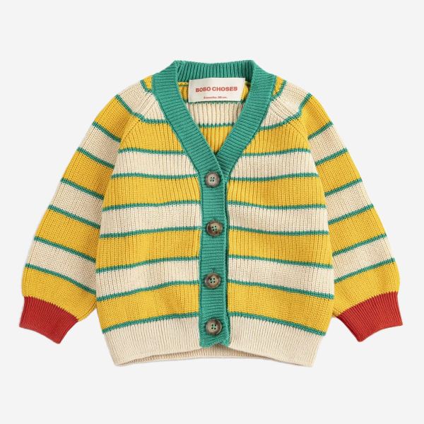 Strickjacke Streifen Bio-Baumwolle 24 Monate