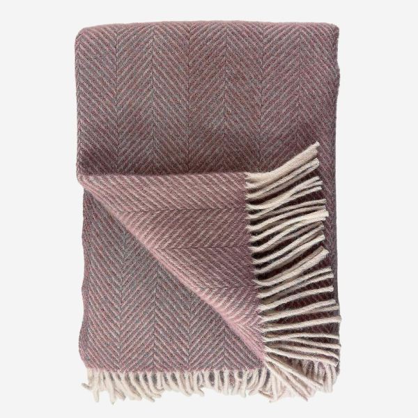 Wolldecke von D + T Design aus Schurwolle in hellblau