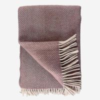 Wolldecke von D + T Design aus Schurwolle in hellblau