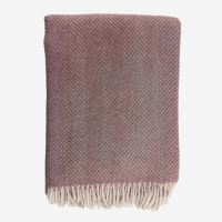 Wolldecke Fischgrät puder/rosenholz