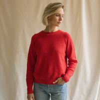 Damen Pullover ADA Wolle orange-koralle