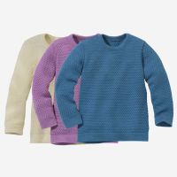 Wabenstrick-Pullover Bio-Merinowolle