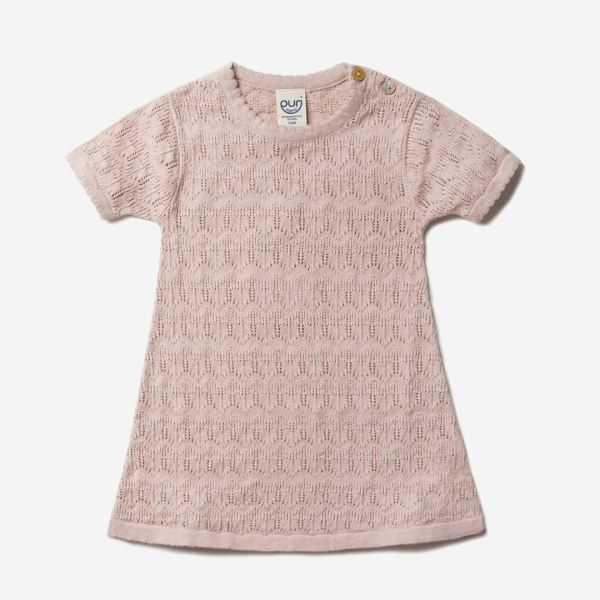 Kleid Ajourstrick Bio-Baumwolle/Seide