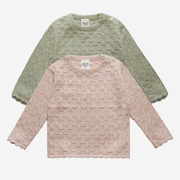 Pullover Ajourstrick Bio-Baumwolle/Seide