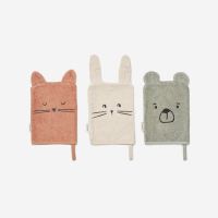 3er Set Waschlappen Bio-Baumwolle