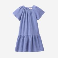 Musselin Kleid Bio-Baumwolle atlantik