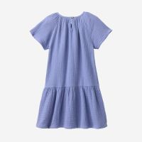 Musselin Kleid Bio-Baumwolle atlantik