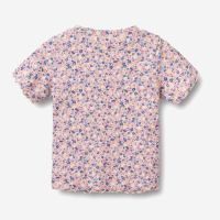 Rib T-Shirt Alicia Bio-Baumwolle pink blue flowers