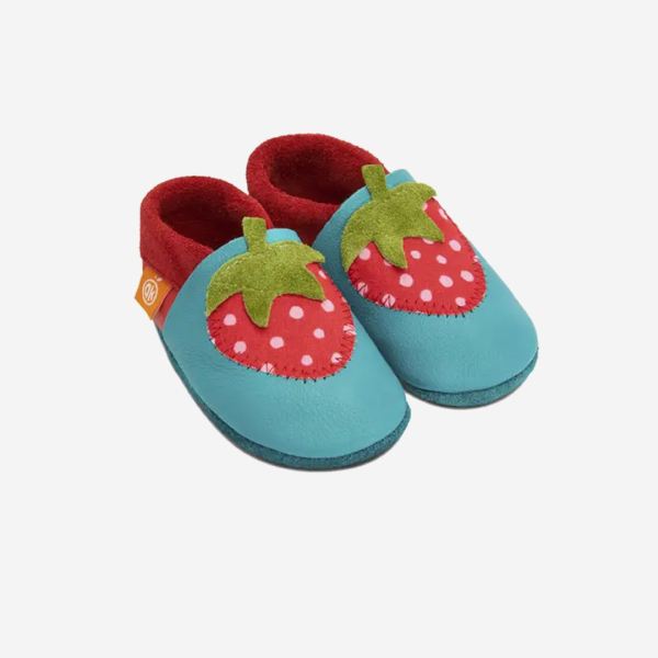 Leder Hausschuhe Erdbeere