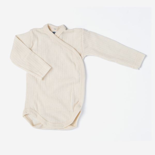 Baby Wickelbody aus Baumwolle/Wolle/Seide von Cosilana in natur