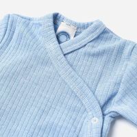 Wickelbody Baumwolle/Wolle/Seide hellblau 50/56
