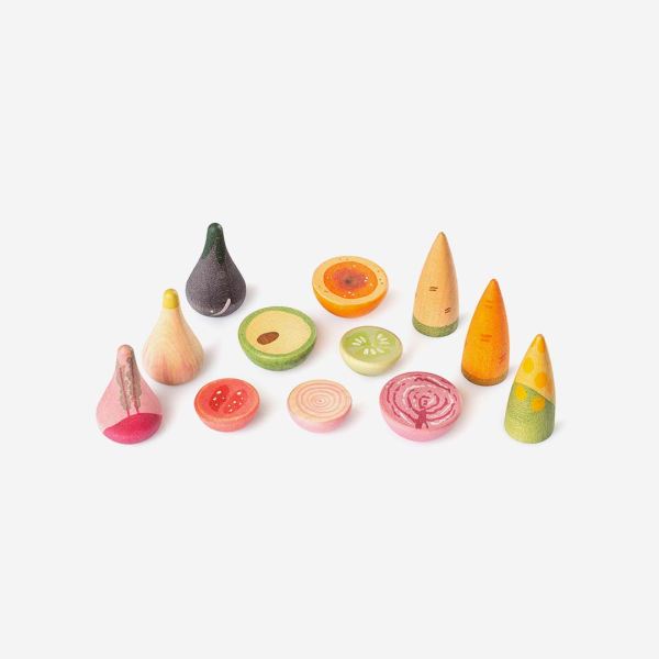 Gemüse Set Veggies aus Holz 12 teilig
