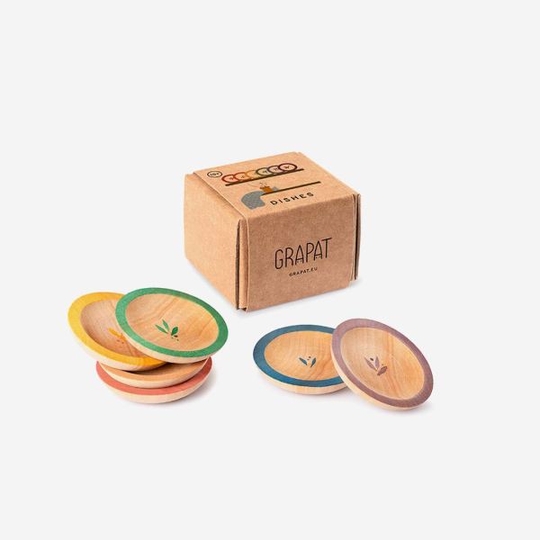 Teller Set Dishes aus Holz